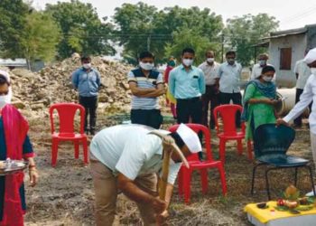 डॉ. उल्हास पाटील रुग्णालय परिसरात १८० खाटांच्या जागेचे थाटात भूमिपुजन