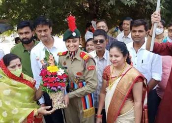 समृद्धी संतचे शिवतीर्थ मैदानावर महापौरांकडून स्वागत