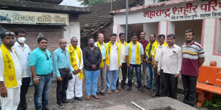 नगरदेवळा येथिल पत्रकारांचा महाराष्ट्र राज्य मराठी पत्रकार संघटनेत प्रवेश