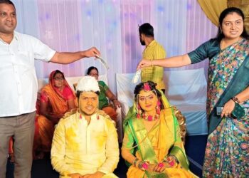 पालकमंत्री गुलाबराव पाटील यांच्या पुत्राच्या हळद समारंभास महापौरांची उपस्थिती