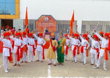 श्री स्वामी समर्थ विघालया  तर्फे शिवजयंती उत्साहात साजरी