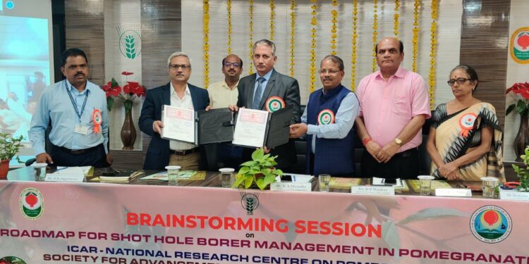 राष्ट्रीय डाळिंब संशोधन केंद्र व जैन इरिगेशन यांच्यात सामंजस्य करार