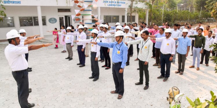 जैन इरिगेशनच्या आस्थापनांमध्ये ५२ वा राष्ट्रीय सुरक्षा सप्ताह साजरा