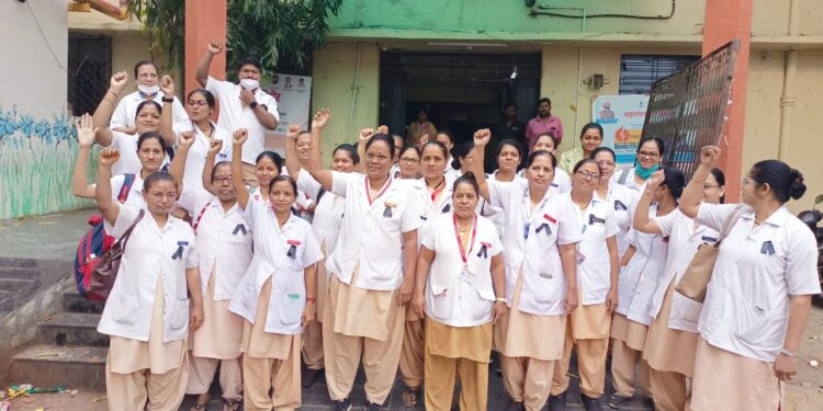 राज्यस्तरीय संपात शासकीय महाविद्यालय, रुग्णालयातील कर्मचारी सहभागी