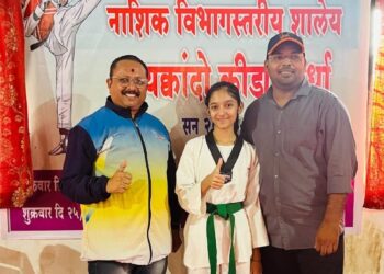 नाशिक विभागीय शालेय तायक्वांडो स्पर्धेत अनुभूती निवासी स्कूलच्या साची पाटील ला सुवर्ण पदक