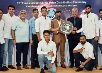 टाईम्स शिल्ड क्रिकेट स्पर्धेचे बक्षीस वितरण : जैन इरगेशनचा संघ अंतिम विजेता