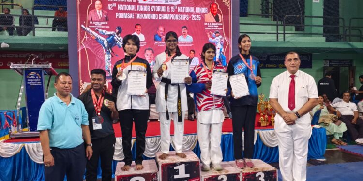 ४२ व्या राष्ट्रीय ज्युनिअर तायक्वांडो स्पर्धेत जैन स्पोर्टस् अकॅडमी च्या निकिता दिलीप पवार हिला सुवर्णपदक