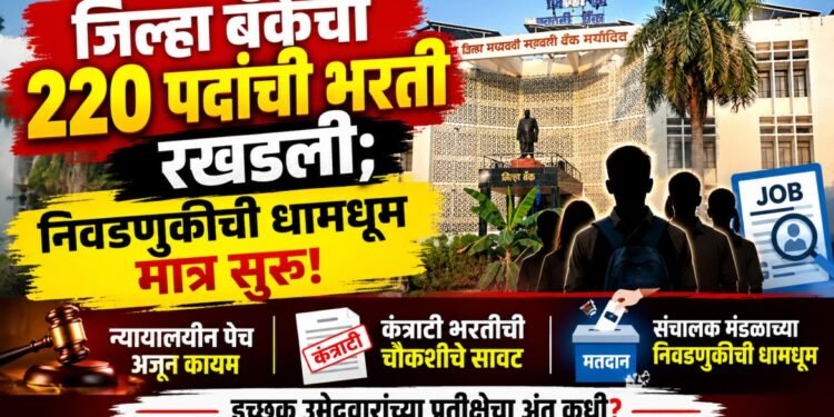 जिल्हा बँकेच्या २२० पदांची भरती रखडली; निवडणुकीची धामधूम मात्र सुरू !